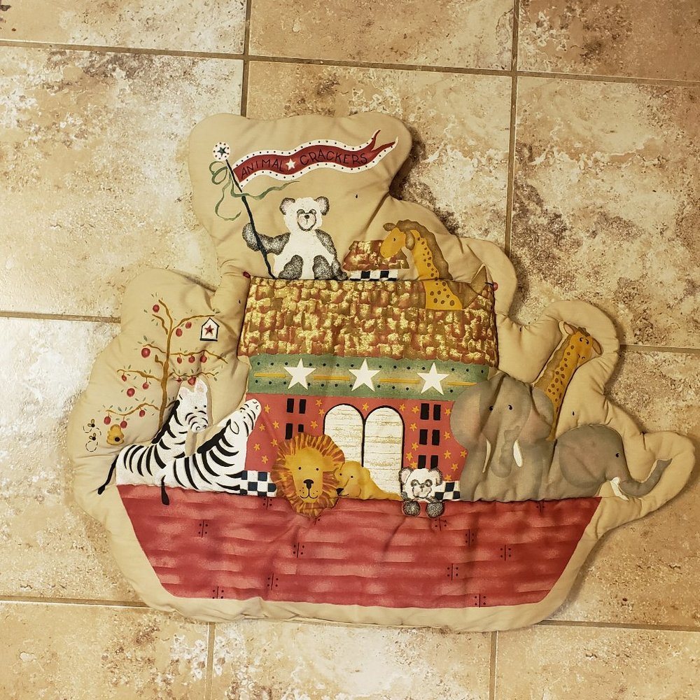 Animal Crackers Soft Wall Hanging Baby Nursery Noah's Ark EUC